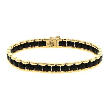 Brazalete flexible Chanel Ultra modelo pequeño en oro amarillo y cerámica negra