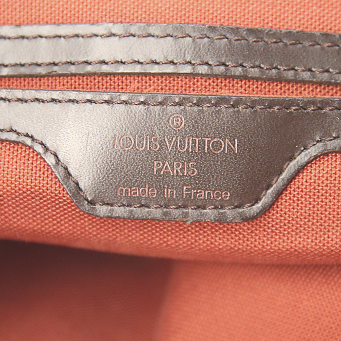 Zaino Louis Vuitton in tela a scacchi ebana e pelle marrone - Detail D3