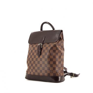Zaino Louis Vuitton in tela a scacchi ebana e pelle marrone