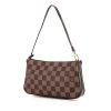 Bolso de mano Louis Vuitton Pochette accessoires en lona a cuadros ébano y cuero marrón - 00pp thumbnail