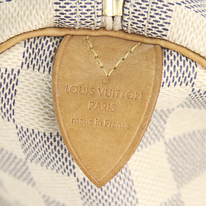 Borsa Louis Vuitton Speedy 30 in tela a scacchi e pelle naturale - Detail D3