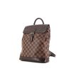 Louis Vuitton Soho backpack in ebene damier canvas and brown leather - 00pp thumbnail