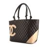 Chanel Cambon shopping bag in brown and beige quilted leather - 00pp thumbnail