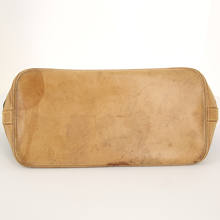 Louis Vuitton Alma handbag in monogram canvas and natural leather - Detail D5