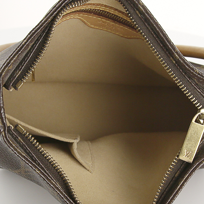 Bolso de mano Louis Vuitton Looping en lona Monogram y cuero natural - Detail D2
