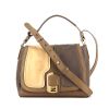 Fendi Anna bag worn on the shoulder or carried in the hand in beige, dark brown and taupe tricolor leather - 360 thumbnail