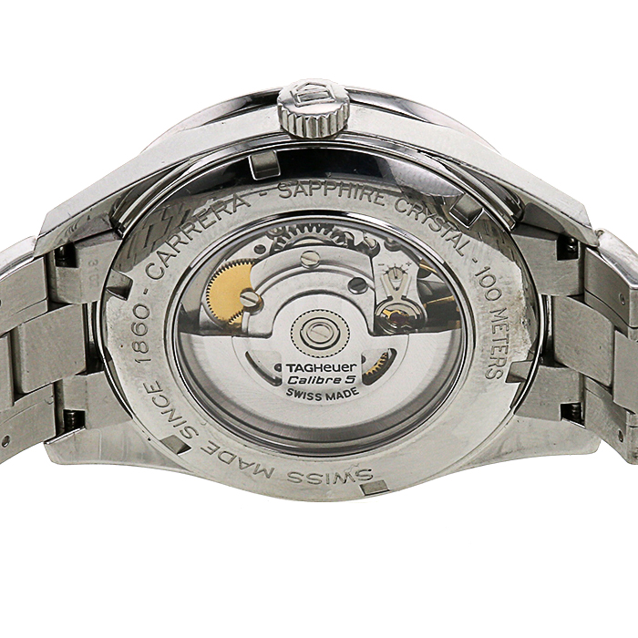 TAG Heuer Carrera Automatic watch in stainless steel Ref: WV211MM Circa 2010 - Detail D3