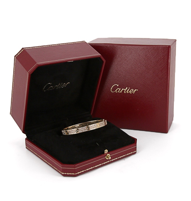Bracelet Cartier Love en or jaune et diamants - Detail D2