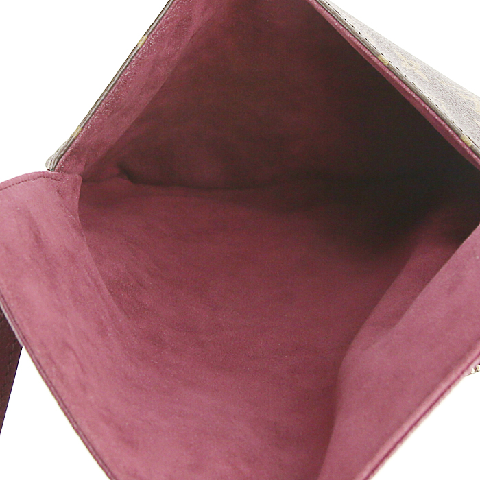 Bolso bandolera Louis Vuitton en lona Monogram y cuero granulado violeta - Detail D2