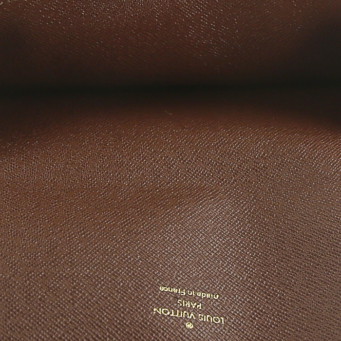 Billetera Louis Vuitton Emilie en lona Monogram y cuero marrón - Detail D3