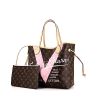 Shopping bag Louis Vuitton Neverfull modello medio in tela monogram motivo firmato e pelle naturale - 00pp thumbnail
