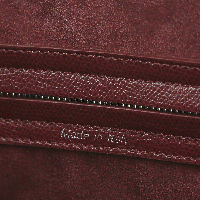 Bolso de mano Celine Phantom en cuero granulado color burdeos - Detail D3