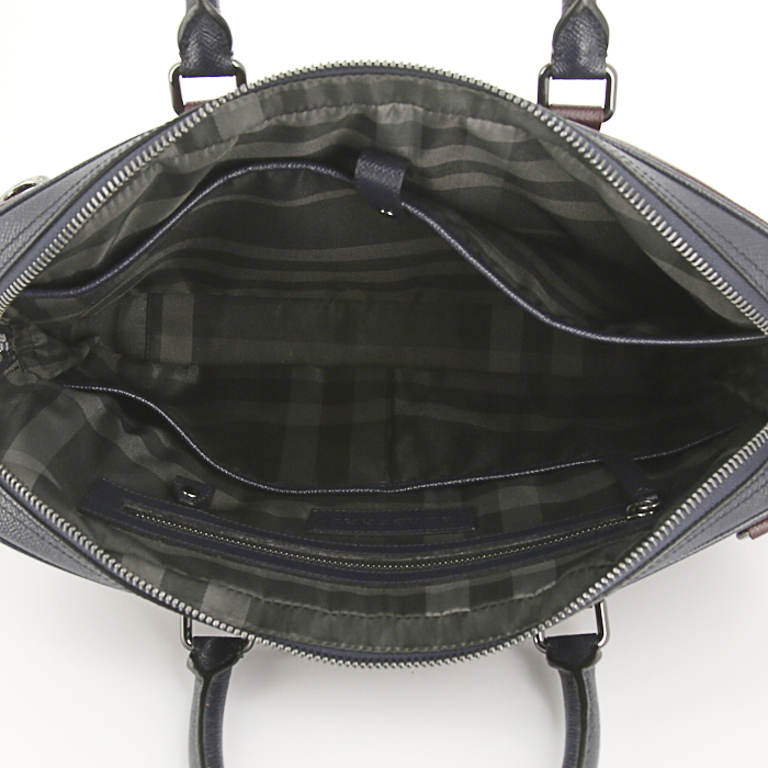 Porta-documentos Burberry en cuero granulado color burdeos y azul marino - Detail D3