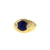 Vintage 1980's ring in yellow gold,  lapis-lazuli and diamonds - 00pp thumbnail