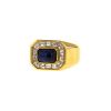 Vintage 1990's ring in yellow gold,  sapphire and diamonds - 00pp thumbnail