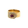 Vintage 1980's sleeve ring in yellow gold,  diamonds and tourmaline - 00pp thumbnail