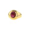 Vintage 1980's signet ring in yellow gold and tourmaline - 00pp thumbnail