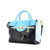 Versace handbag in navy blue, light blue and electric blue tricolor leather - 00pp thumbnail