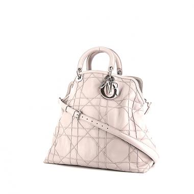 Bolso de mano Dior Dior Granville modelo grande en cuero gris perla