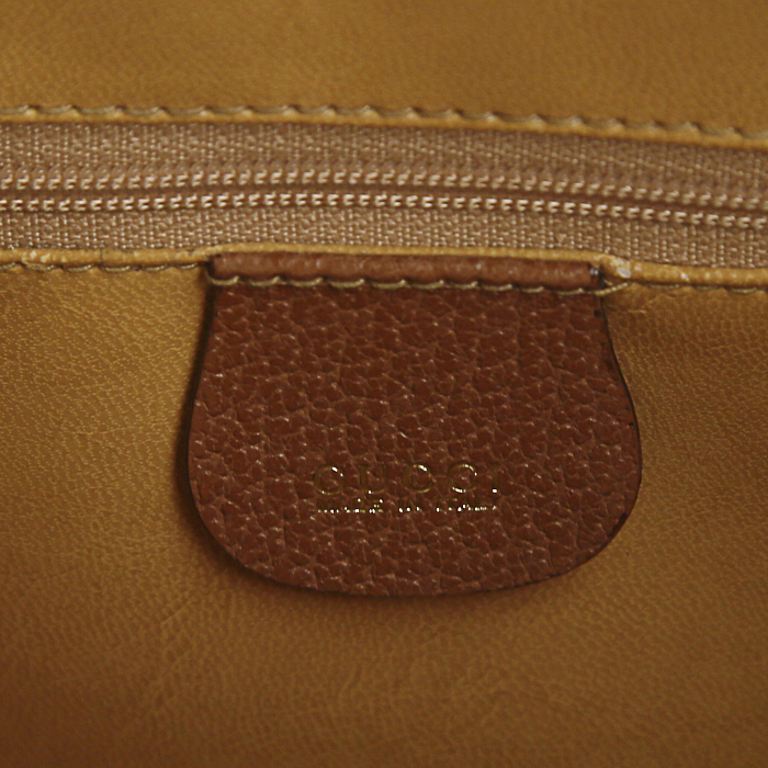 Bolso Cabás Gucci Bamboo en cuero marrón - Detail D3