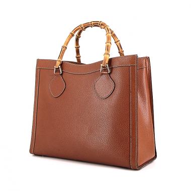 Sac cabas Gucci Bamboo en cuir marron