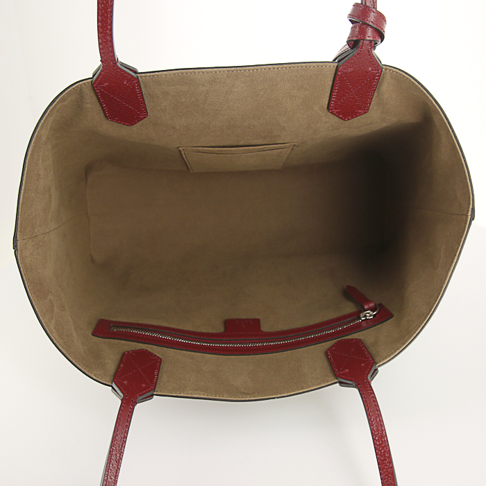 Shopping bag Gucci in tela monogram cerata a fiori e pelle - Detail D2