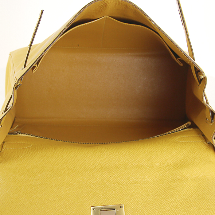 Hermes Kelly 32 cm handbag in yellow epsom leather - Detail D3