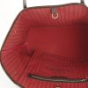 Shopping bag Louis Vuitton Neverfull modello medio in tela a scacchi ebana e pelle marrone - Detail D2 thumbnail