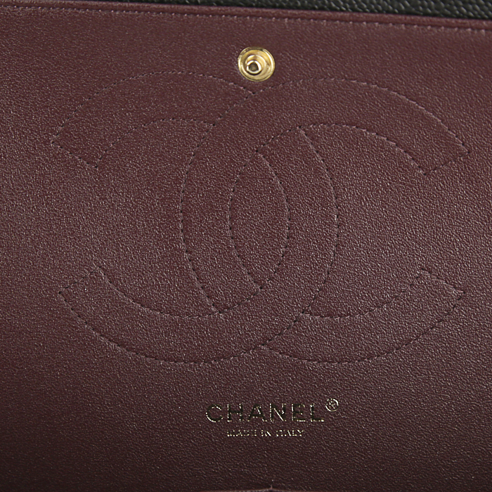 Borsa Chanel Timeless jumbo in pelle martellata e trapuntata nera - Detail D4