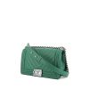 Chanel Boy shoulder bag in green quilted leather - 00pp thumbnail