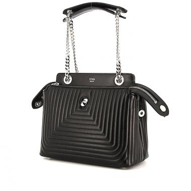 Fendi Dotcom Click shoulder bag in black leather