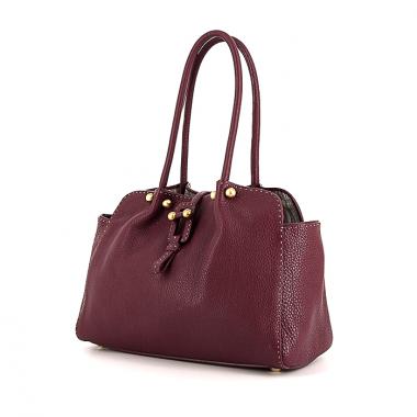 Bolso de mano Renaud Pellegrino en cuero granulado morado