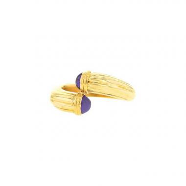 Bulgari 1980's ring in yellow gold and amethysts