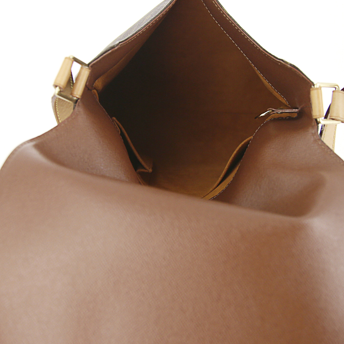 Bolso bandolera Louis Vuitton Musette Salsa en lona Monogram y cuero natural - Detail D2