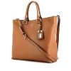 Prada Sac Cabas shopping bag in brown grained leather - 00pp thumbnail