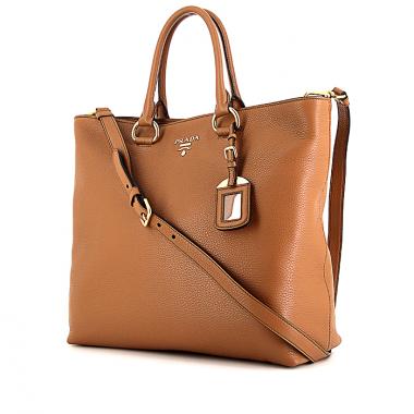 Shopping bag Prada Sac Cabas in pelle martellata marrone