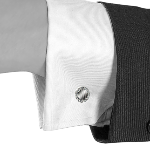Bulgari Bulgari Bulgari pair of cufflinks in white gold - Detail D1