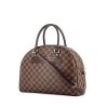 Louis Vuitton Nolita shoulder bag in ebene damier canvas and brown leather - 00pp thumbnail