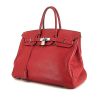 Hermes Birkin 35 cm handbag in red Garance grained leather - 00pp thumbnail