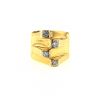 Vintage 1970's ring in yellow gold,  platinium and diamonds - 360 thumbnail
