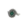 Vintage ring in white gold,  diamonds and emerald - 00pp thumbnail