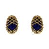 Vintage 1970's earrings for non pierced ears in yellow gold and enamel - 00pp thumbnail