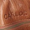 Bolso de mano Jerome Dreyfuss Carlos en cuero granulado marrón - Detail D4 thumbnail