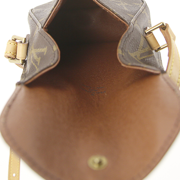 Louis Vuitton Saint Cloud small model shoulder bag in monogram canvas and natural leather - Detail D2