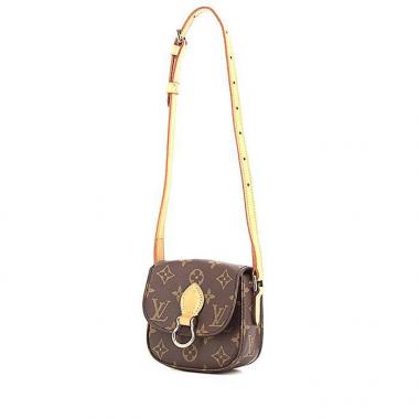 Borsa a spalla Louis Vuitton Saint Cloud modello piccolo in tela monogram cerata e pelle naturale