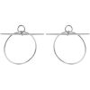 Paire de boucles d'oreilles Hermès Loop moyen modèle en or blanc - 00pp thumbnail