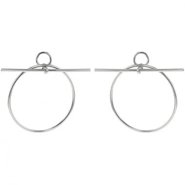 Orecchini Hermès Loop modello medio in oro bianco