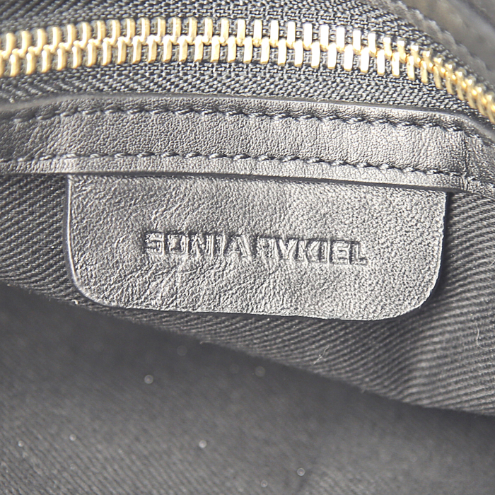 Sonia Rykiel handbag in black leather - Detail D4