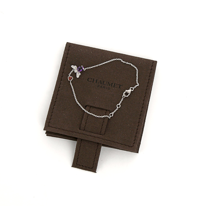 Bracelet Chaumet Bee my Love en or blanc,  pierres précieuses et diamants