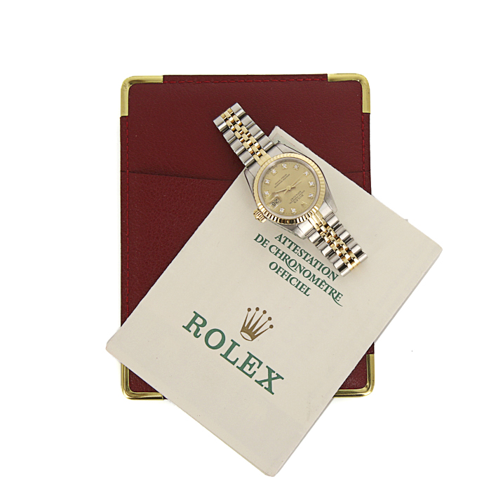 Montre Rolex Oyster Perpetual Date en or et acier vers 1990 - Detail D2